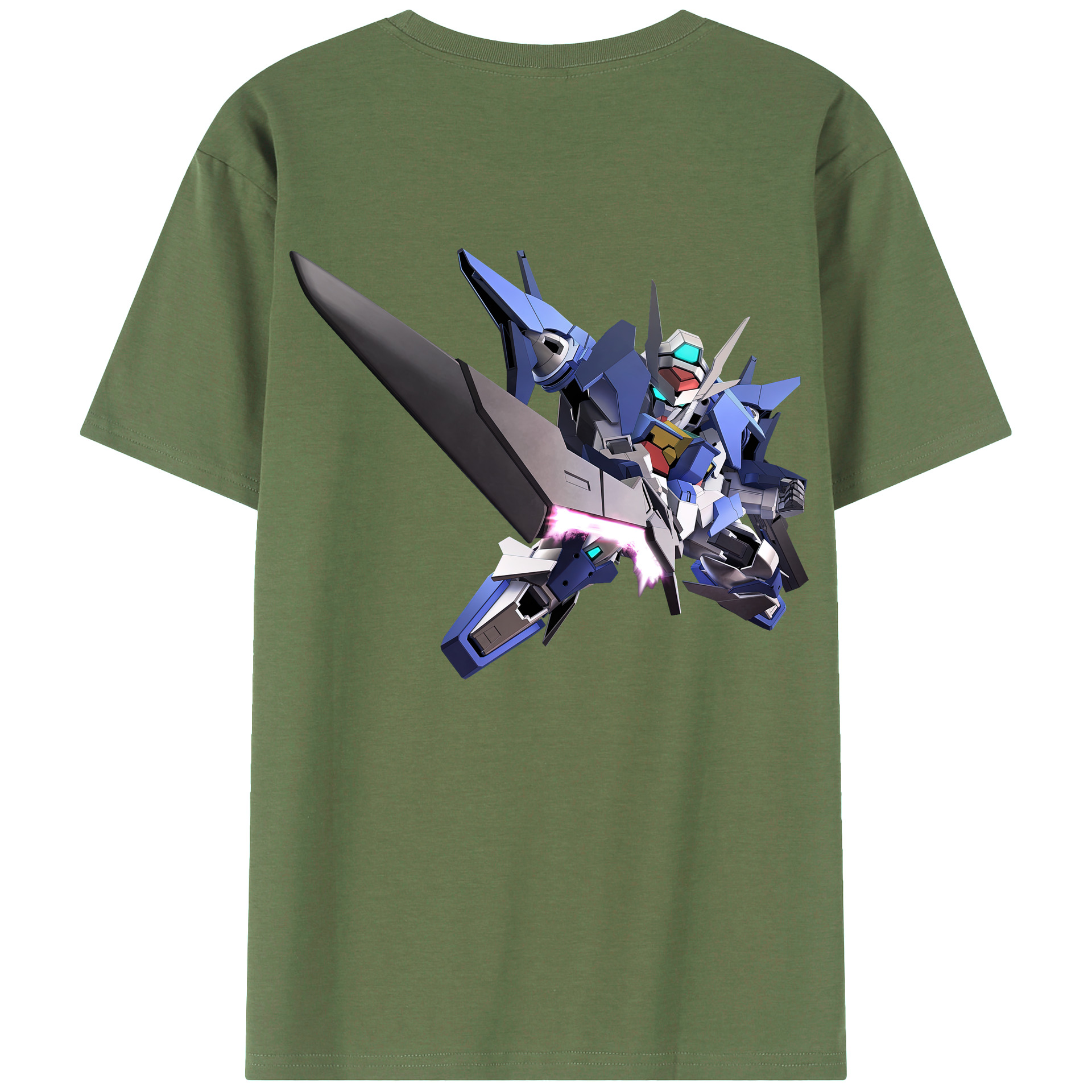 （画像用） 機動戦士ガンダム Mobile Suit Gundam 綿100％ メンズ半袖Tシャツ（バックプリント） 通気性